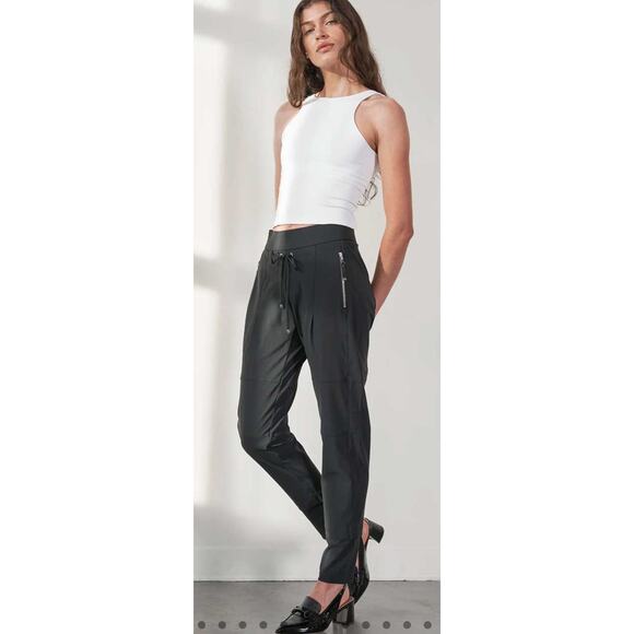 Raffaello Rossi Candy Pant Black Lightweight Drawstring Stretch Women's US 16